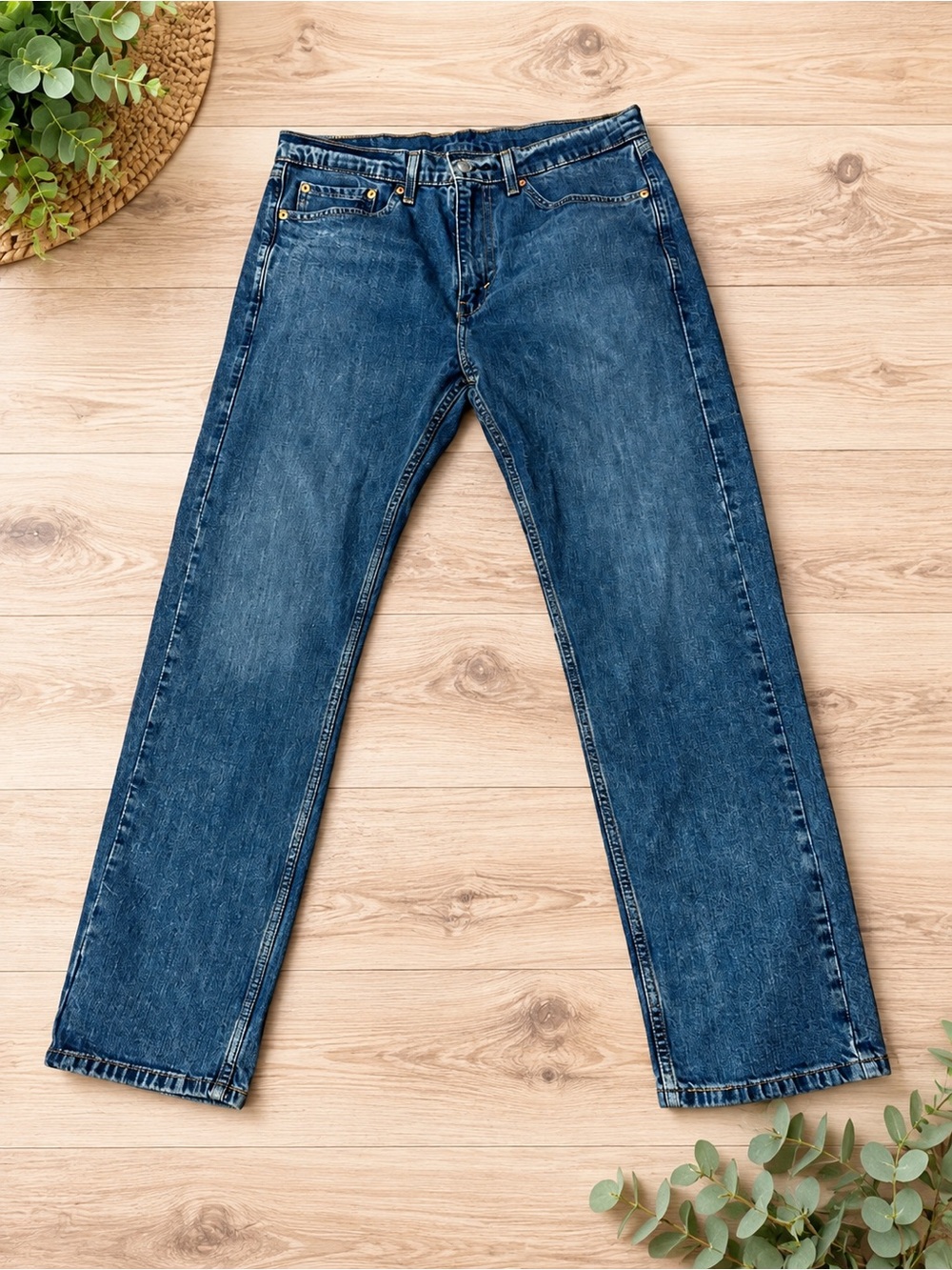 Levi's Men's Straight Jeans in Dark Blue Wash